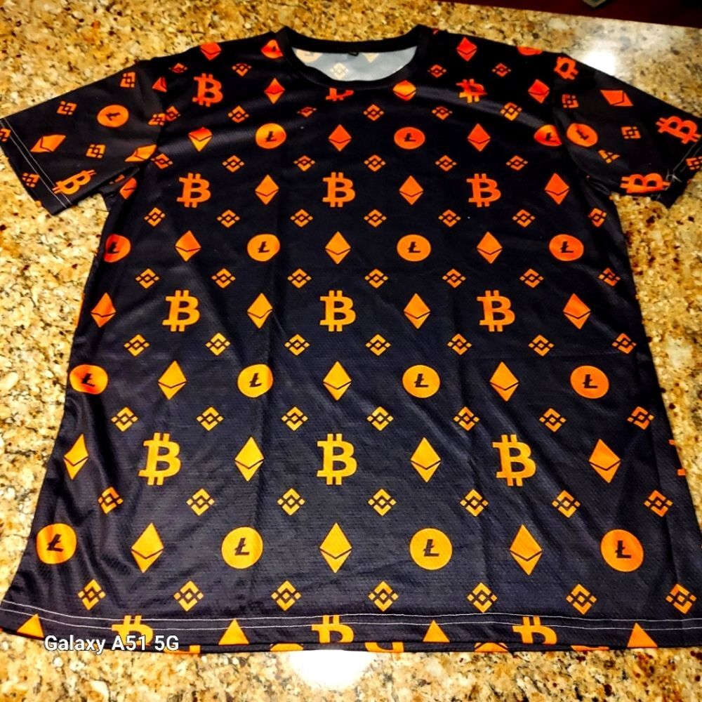 XL new Bitcoin Litecoin logo  breathable shirt